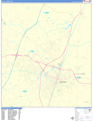 Rocky Mount Wall Map Basic Style 2025